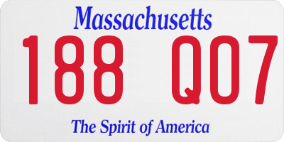 MA license plate 188QO7
