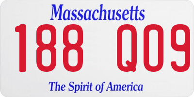 MA license plate 188QO9