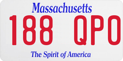 MA license plate 188QP0