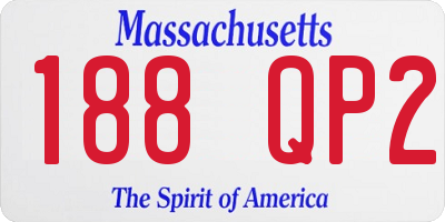 MA license plate 188QP2