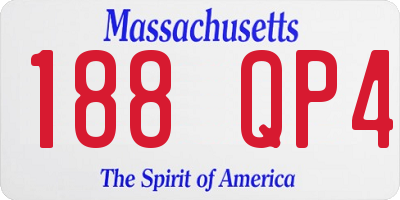 MA license plate 188QP4