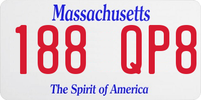 MA license plate 188QP8