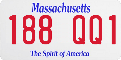 MA license plate 188QQ1