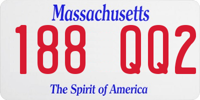 MA license plate 188QQ2