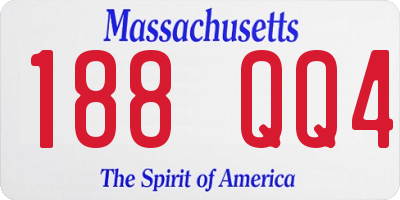 MA license plate 188QQ4