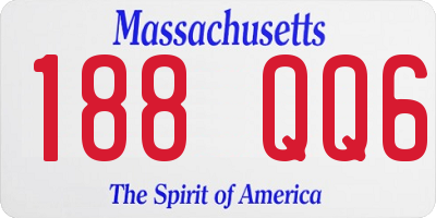 MA license plate 188QQ6