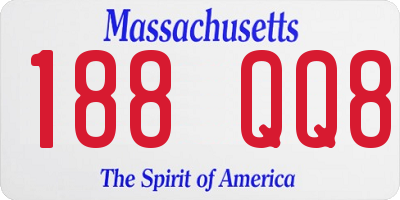 MA license plate 188QQ8
