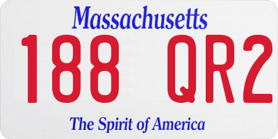 MA license plate 188QR2