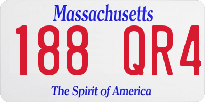 MA license plate 188QR4