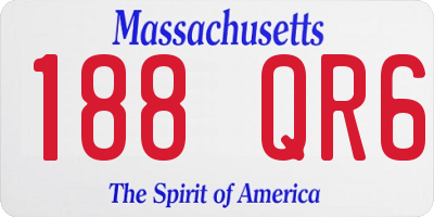 MA license plate 188QR6