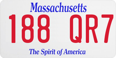 MA license plate 188QR7