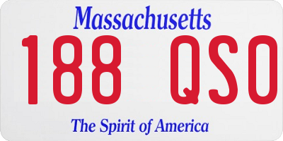 MA license plate 188QS0