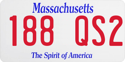 MA license plate 188QS2