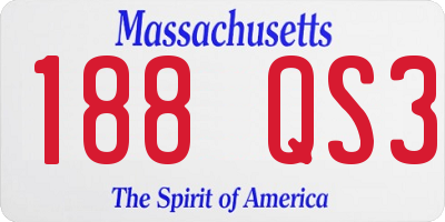 MA license plate 188QS3