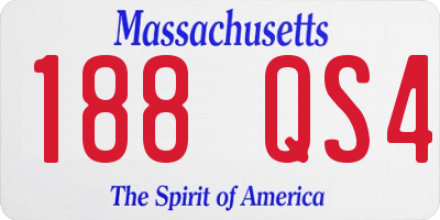MA license plate 188QS4