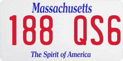 MA license plate 188QS6