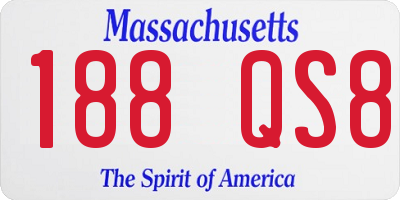 MA license plate 188QS8