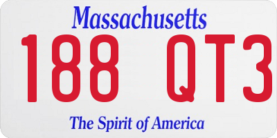 MA license plate 188QT3