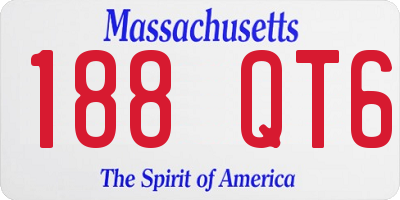 MA license plate 188QT6