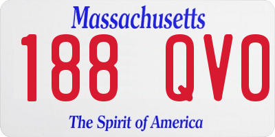 MA license plate 188QV0