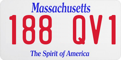 MA license plate 188QV1