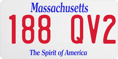 MA license plate 188QV2