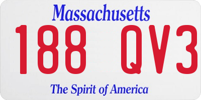 MA license plate 188QV3