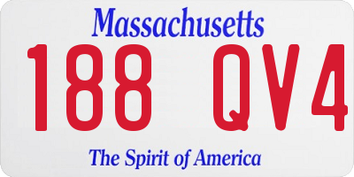 MA license plate 188QV4
