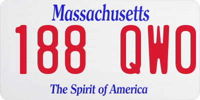 MA license plate 188QW0
