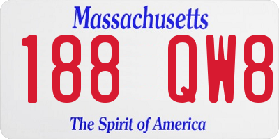 MA license plate 188QW8