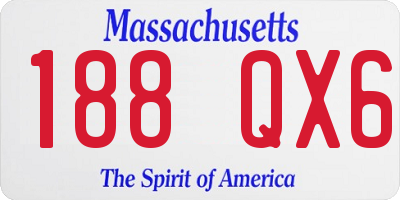 MA license plate 188QX6