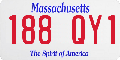 MA license plate 188QY1