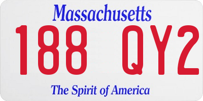 MA license plate 188QY2