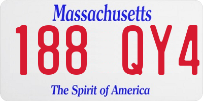 MA license plate 188QY4