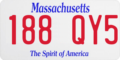 MA license plate 188QY5