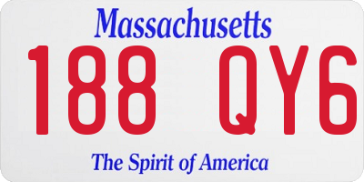 MA license plate 188QY6