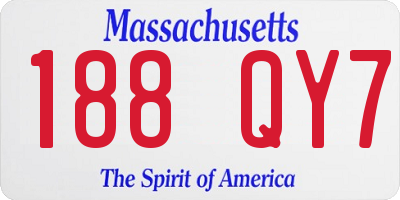 MA license plate 188QY7