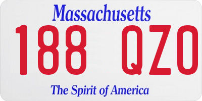 MA license plate 188QZ0