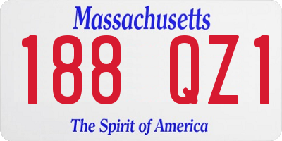 MA license plate 188QZ1