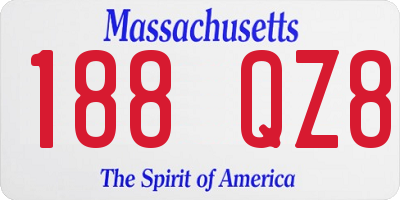 MA license plate 188QZ8