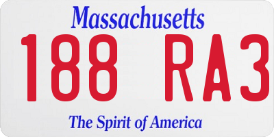 MA license plate 188RA3
