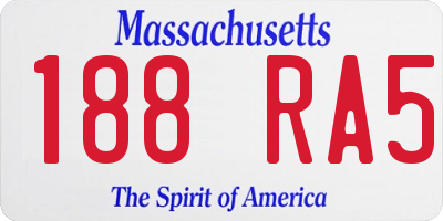 MA license plate 188RA5