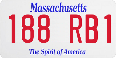 MA license plate 188RB1