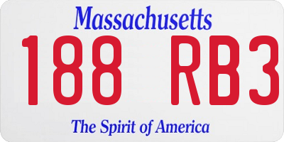 MA license plate 188RB3