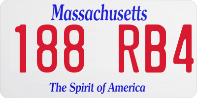 MA license plate 188RB4
