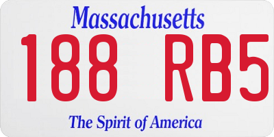 MA license plate 188RB5