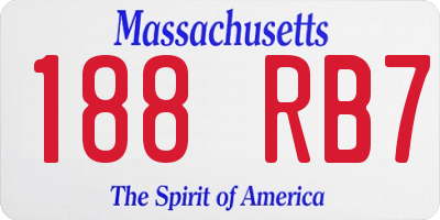 MA license plate 188RB7