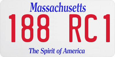 MA license plate 188RC1
