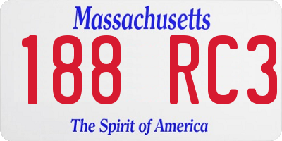 MA license plate 188RC3