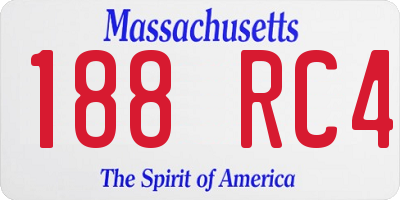MA license plate 188RC4